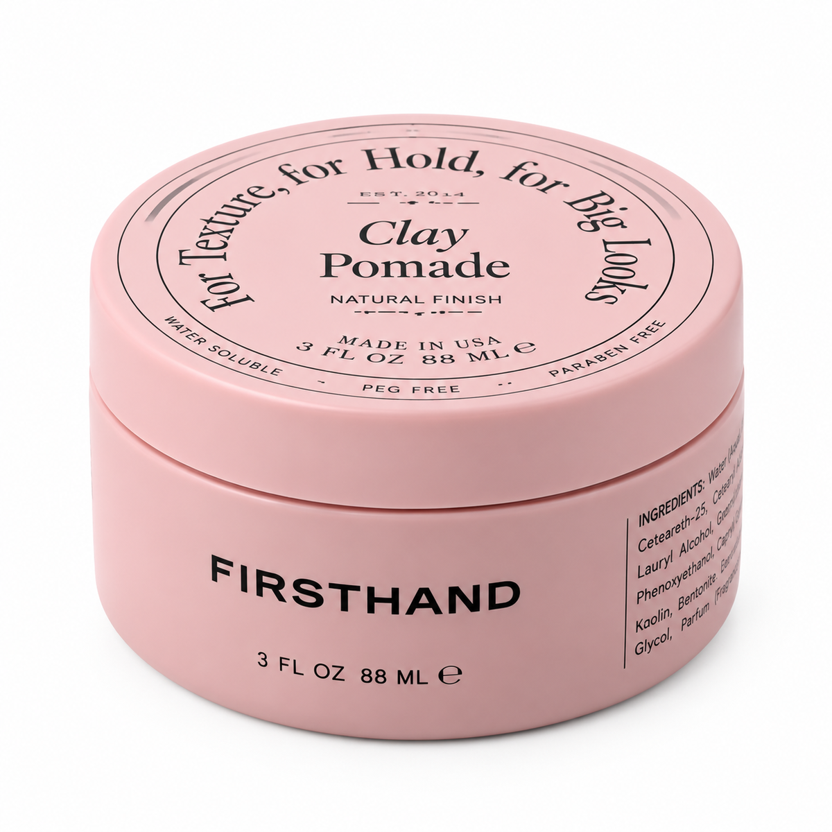 Firsthand Clay Pomade – Matte Hair Styling Pomade, 88 ml