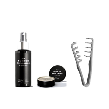 Zestaw London Grooming: pasta, spray z solą morską i grzebień